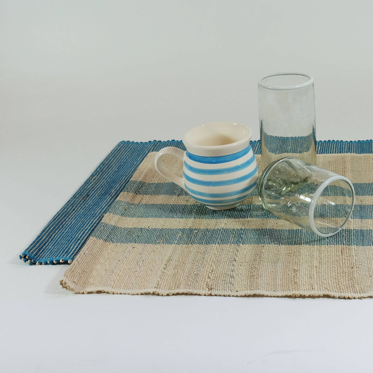 Large White Rim Stacking Glass