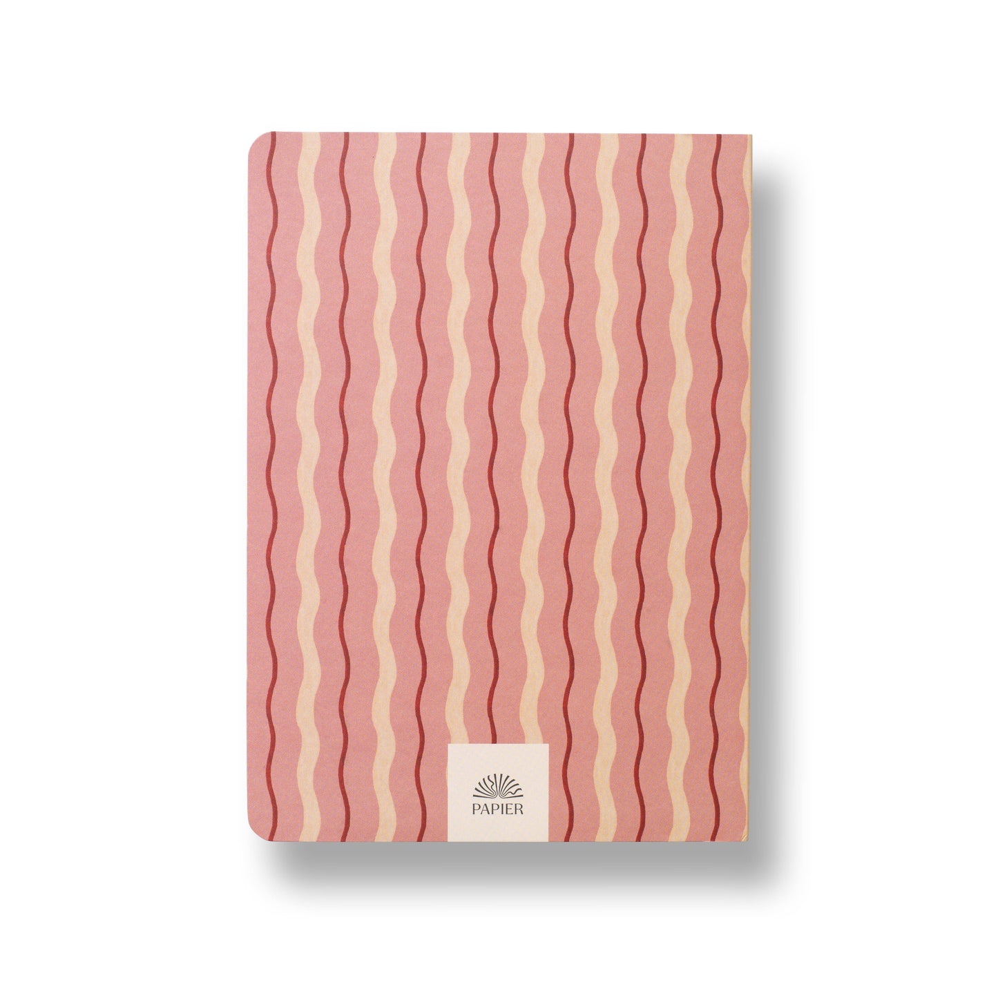 Pink Waves Stepped A5 Softcover Lined Notebook