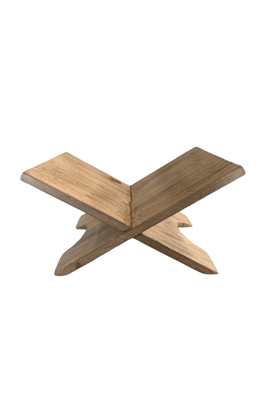 Vintage Reclaimed Elm Wood Book Stand