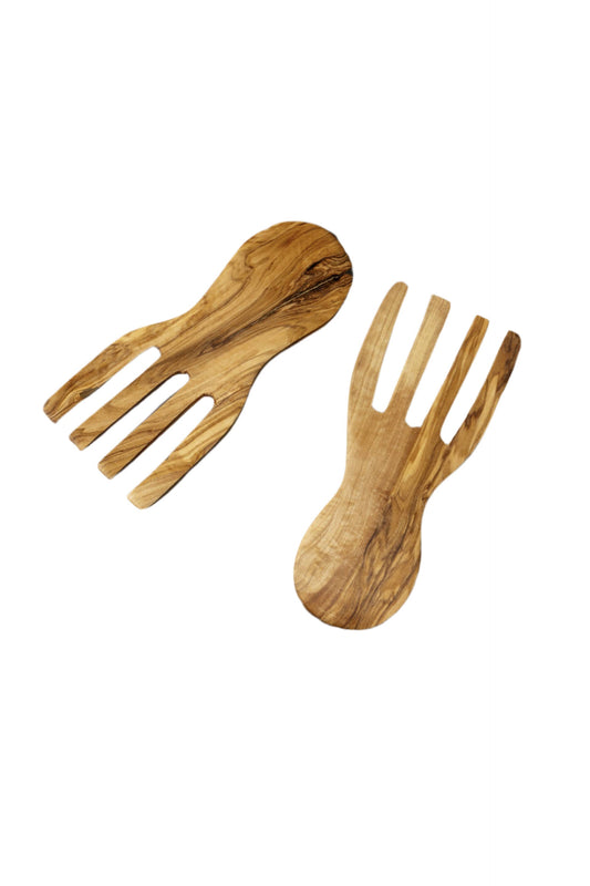 Natural Olive Wood Serving Hands