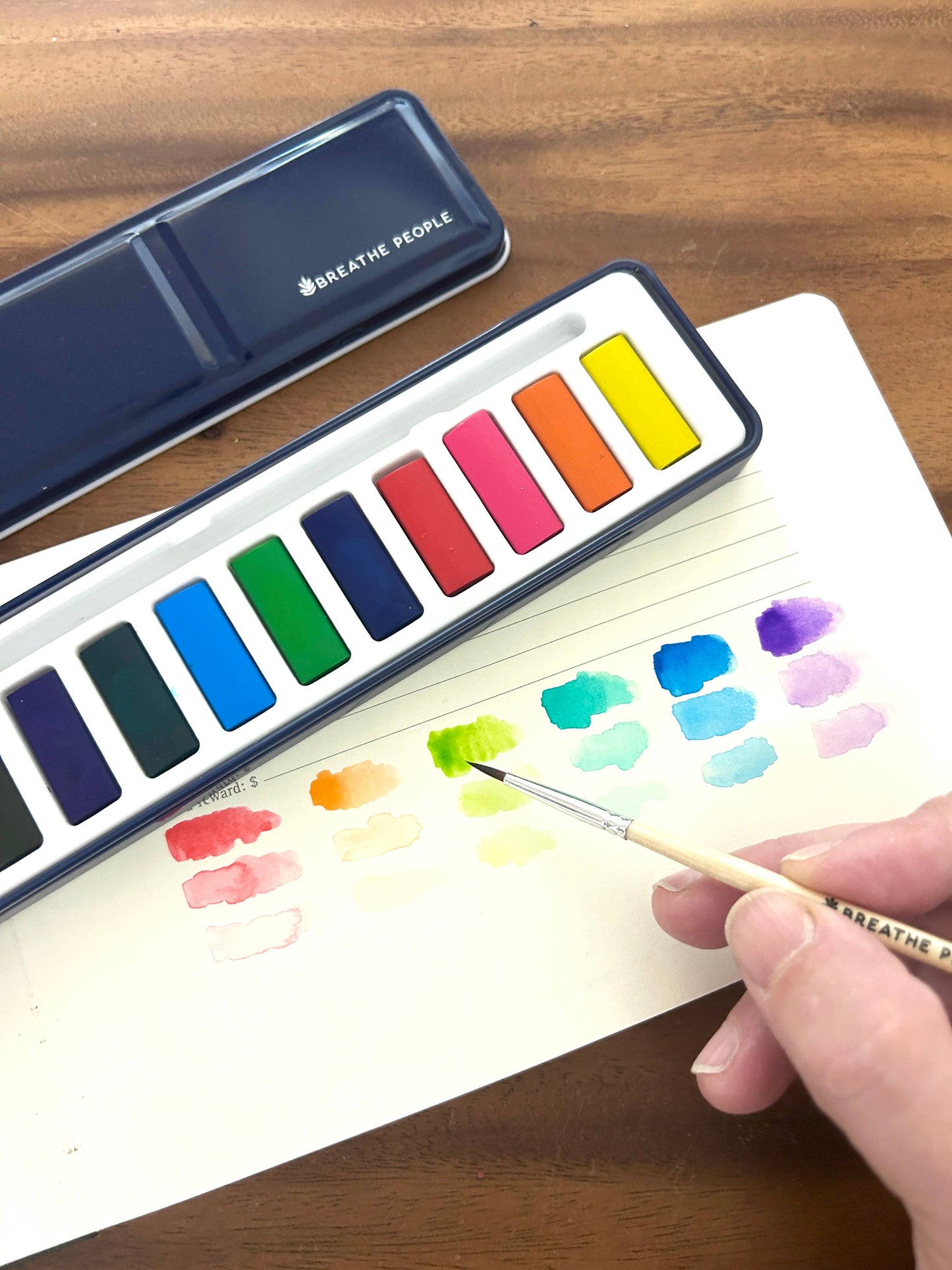 Watercolor Paint Set + Wood Paintbrush