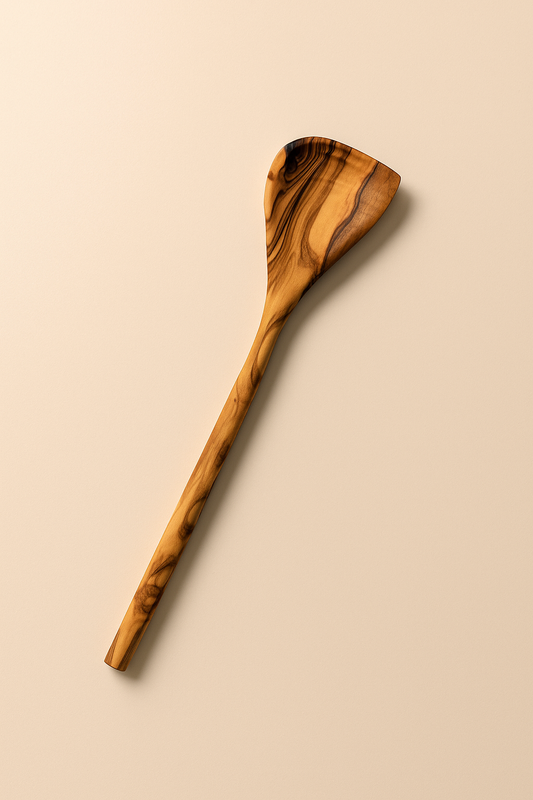 Natural Olive Wood Pointed Spoon: Medium