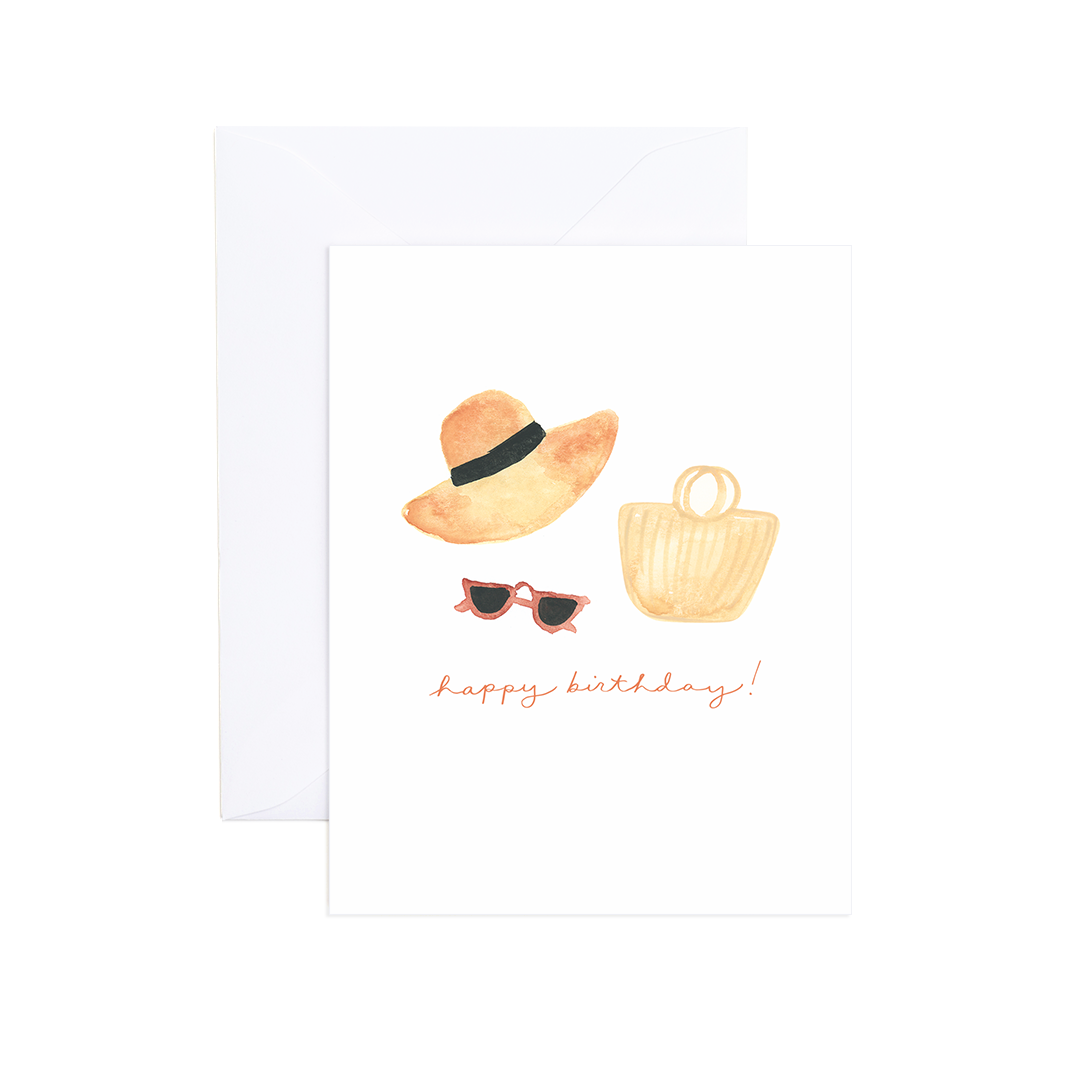 Sutton Watercolor Beach Girl Birthday Card