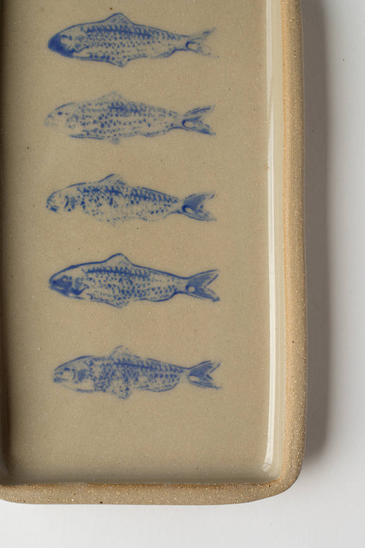 Blue Sardine Handmade Ceramic Tray
