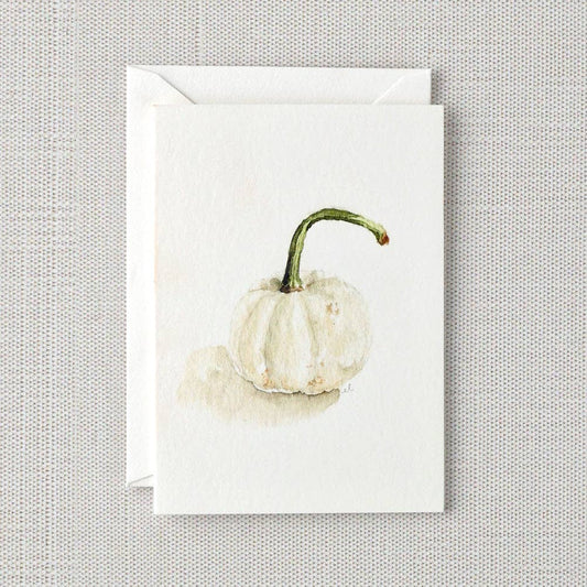 White pumpkin mini notecard