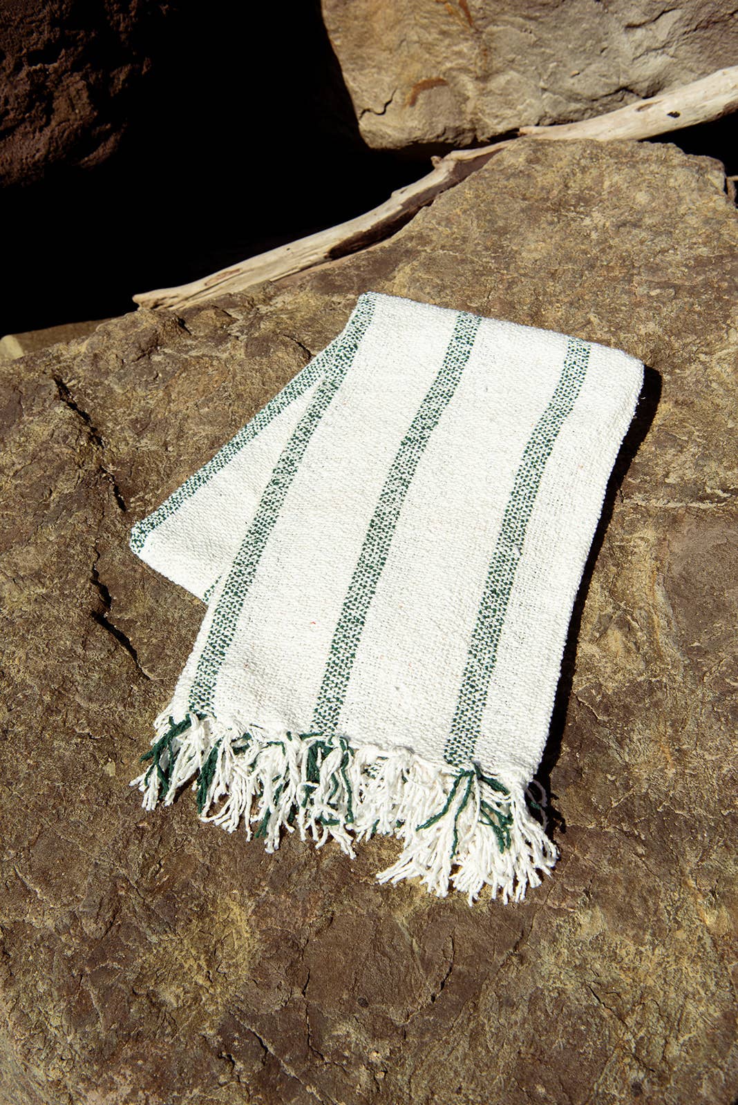 Riviera Green Stripe Throw Blanket