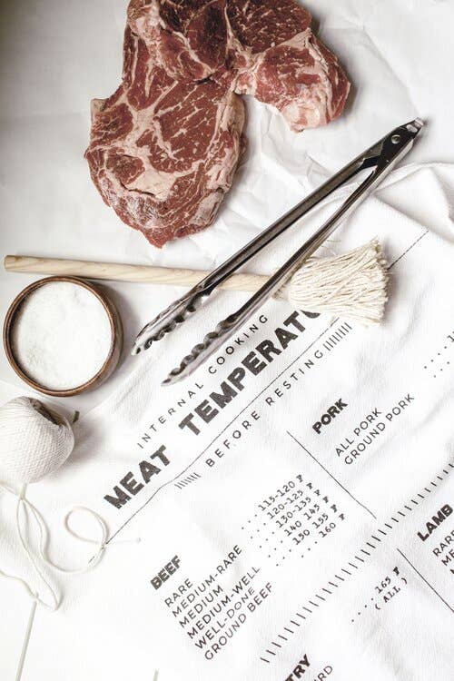 Family Recipe Tea Towel Meat Temperatures