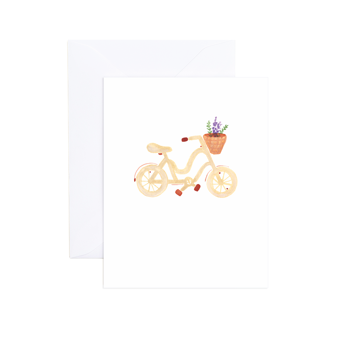Beach Cruiser Blank Greeting Card: Single Card