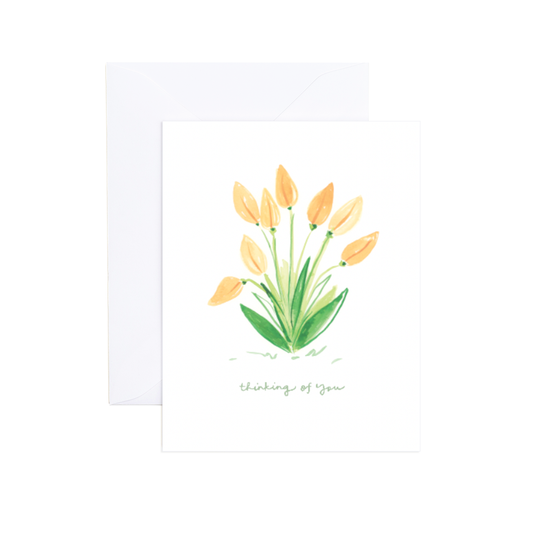 Peyton Watercolor Tulips Sympathy Greeting Card