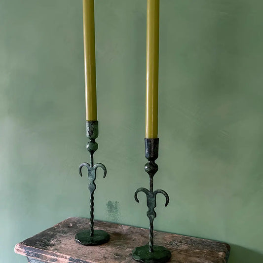 Verdigris Palm Tree Candle Holder