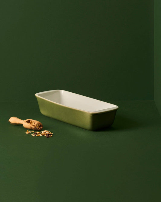 Stoneware Cake & Bread Pan, Sage Green