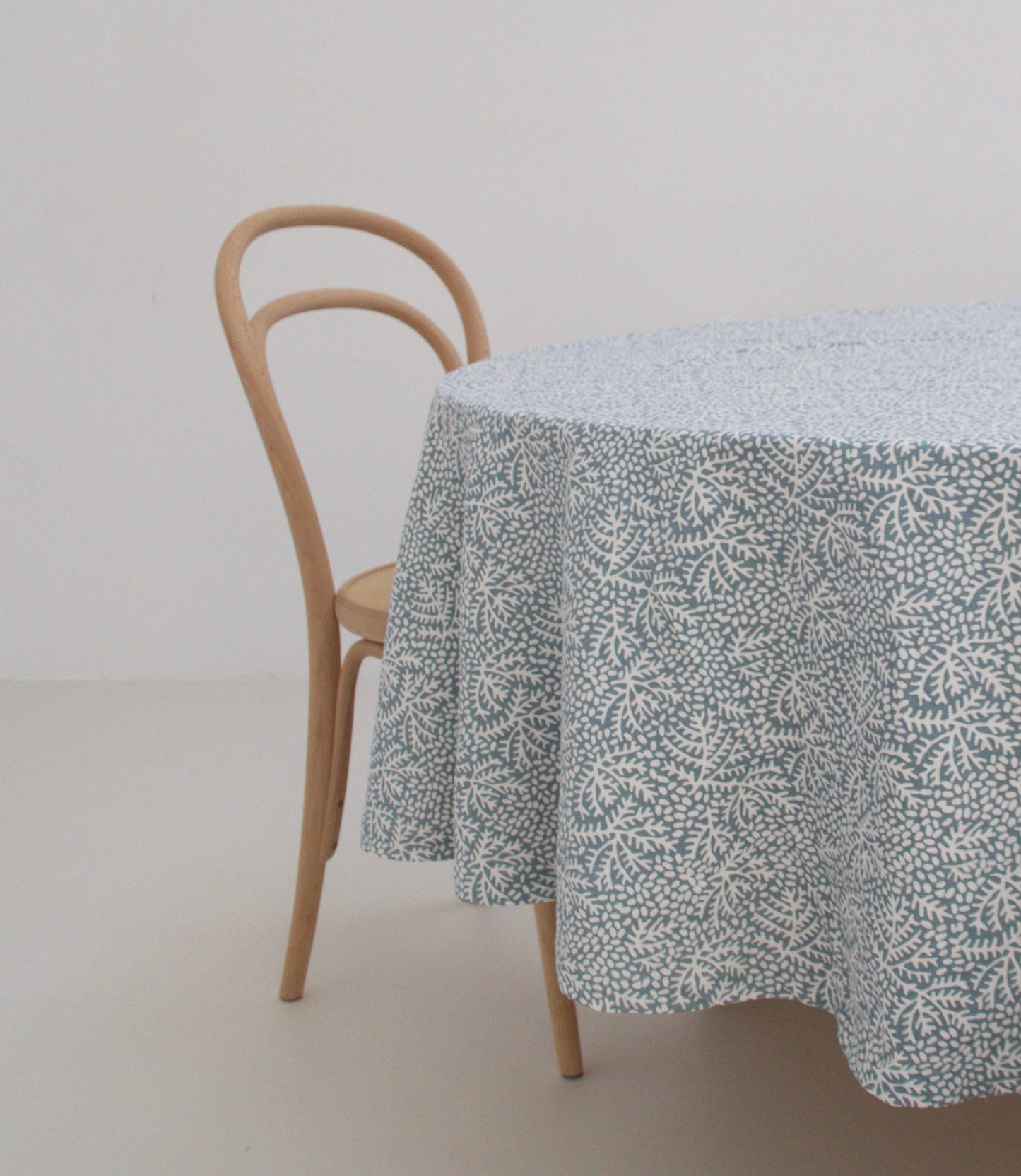 Handblockprinted ROUND tablecloth 70 in Floral mineral