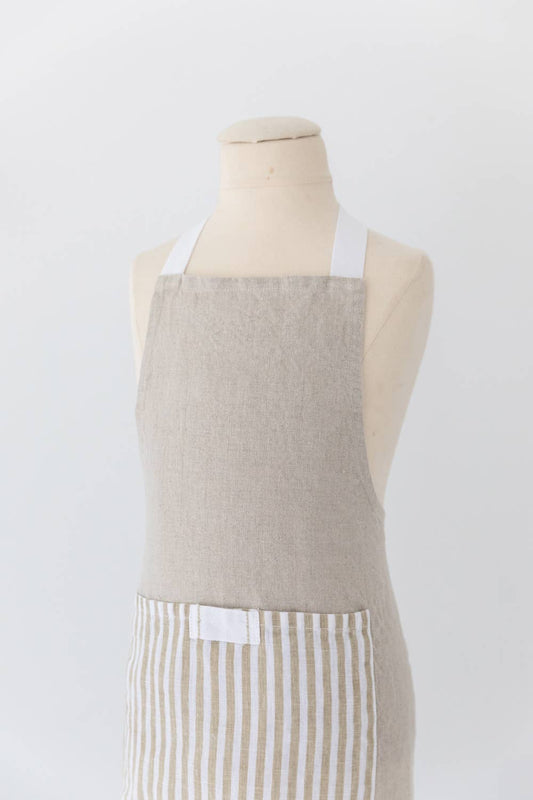 Keepsake Jar Linen Child Apron Oatmeal
