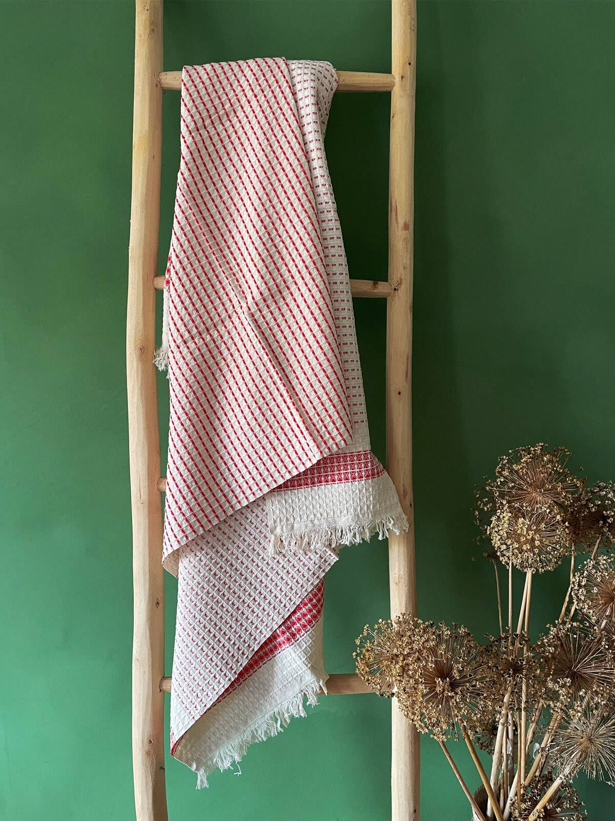 Milos Check Hammam Towel, Red
