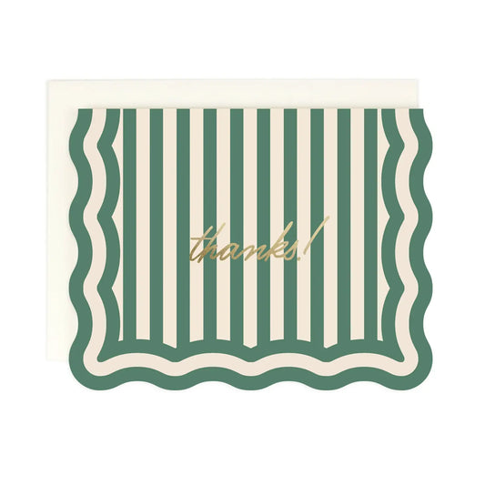 (Set of 8) Thanks! Striped Card