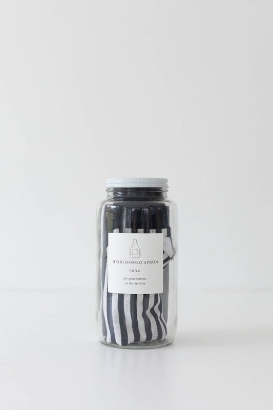 Keepsake Jar Linen Child Apron Navy