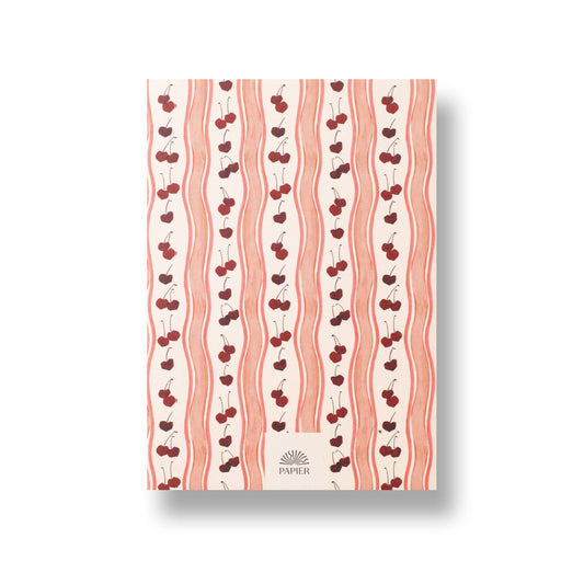 Lined Notebook, A5 Softcover - Cherry Wave