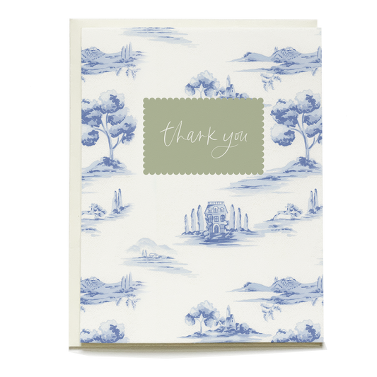 Toile Thank You Greeting Card