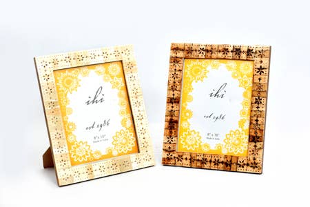 LG Floral Cut-out Frames, White & Brown