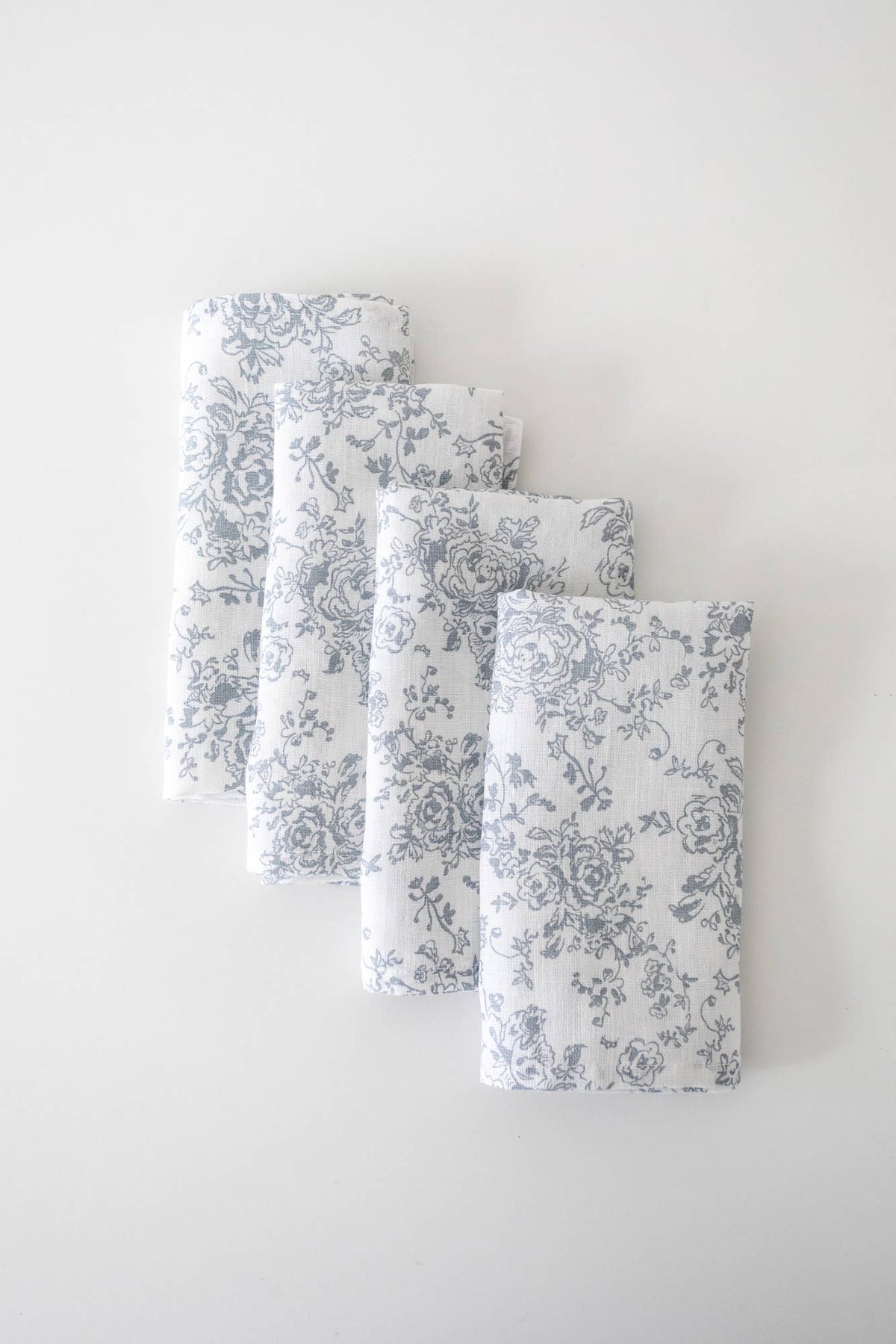 Linen Dinner Napkin In Light Blue English Rose