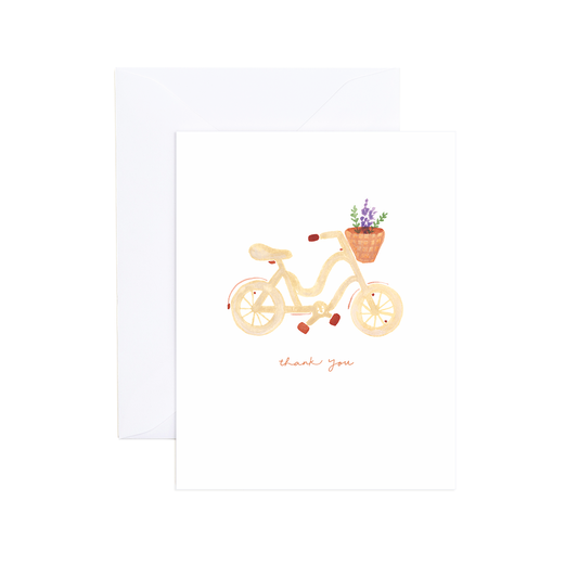 Thea Watercolor Beach Cruiser Thank You Card