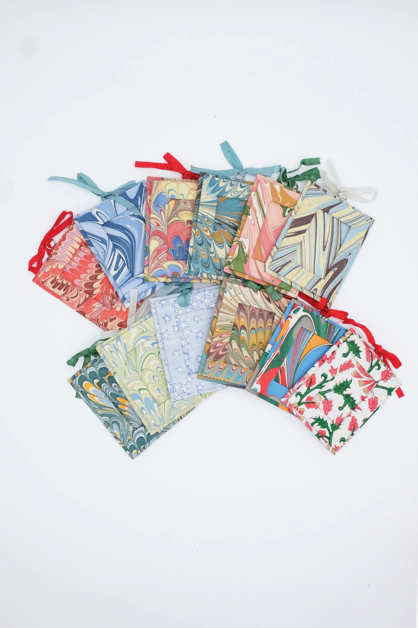 Mini Hand-Marbled Picture Frame Ornament | Ocean Wave