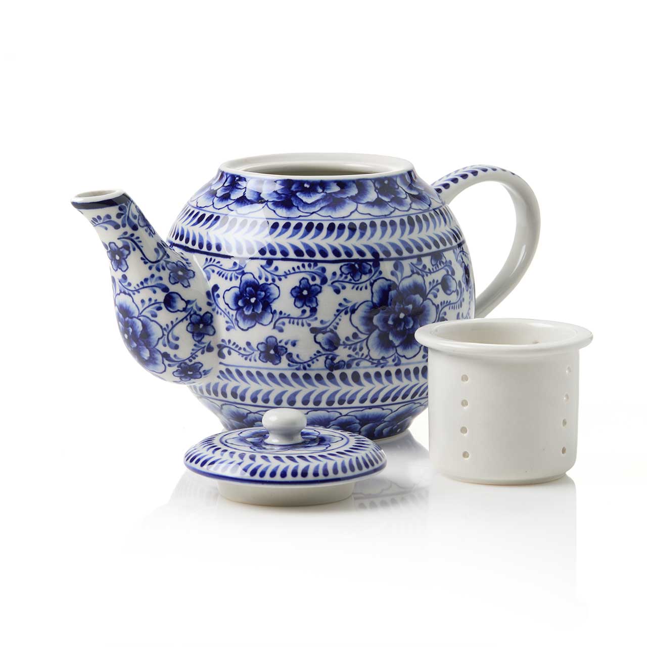 Indigo Bloom Tea Infuser Pot