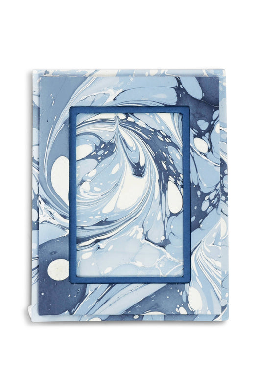 Hand-Marbled Picture Frame in Ocean Wave, 4x6