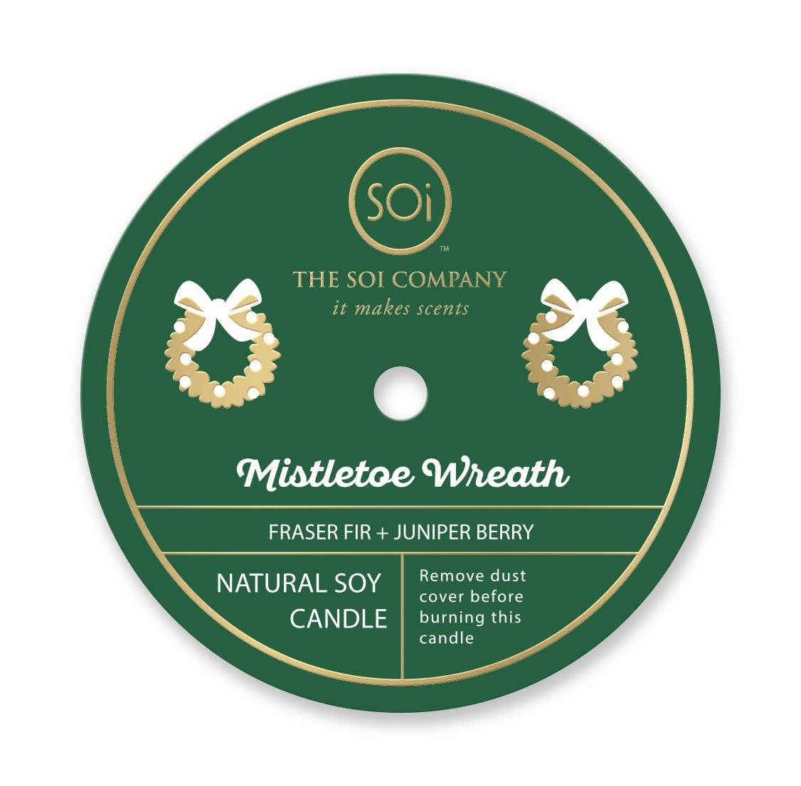 Mistletoe Wreath Holiday Confetti Icon Candle