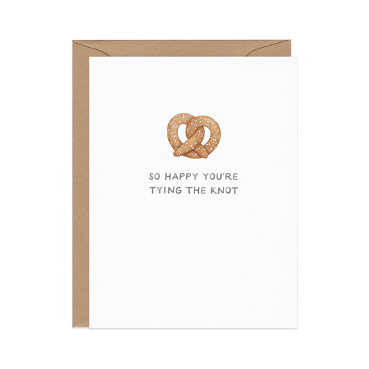 Tying the Knot Pretzel Wedding Card