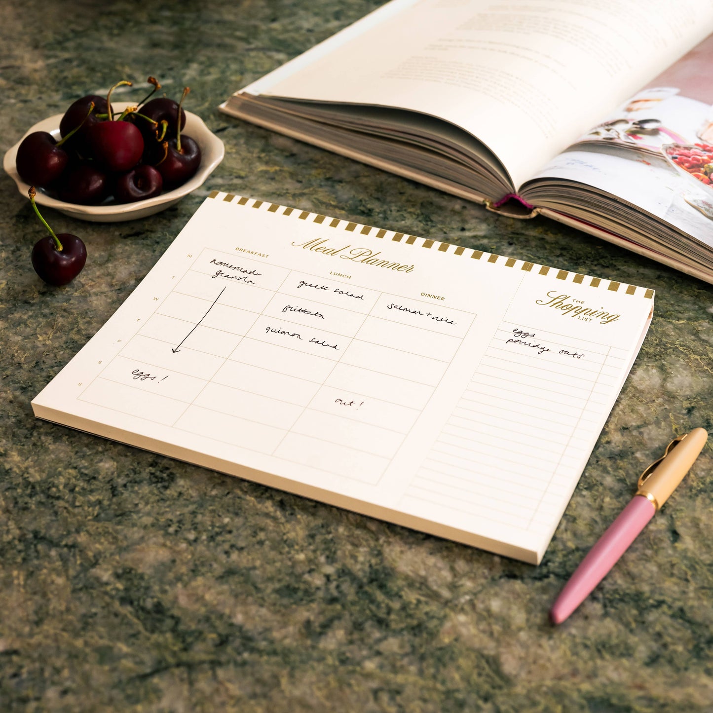 Cherry Undated Weekly Meal Planner