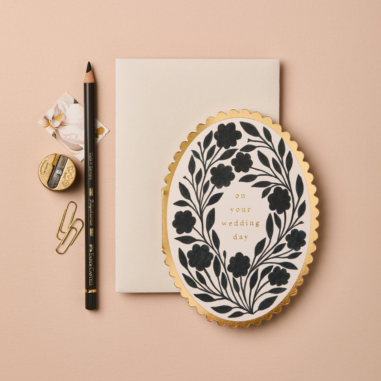 Ink Flora Wedding Card