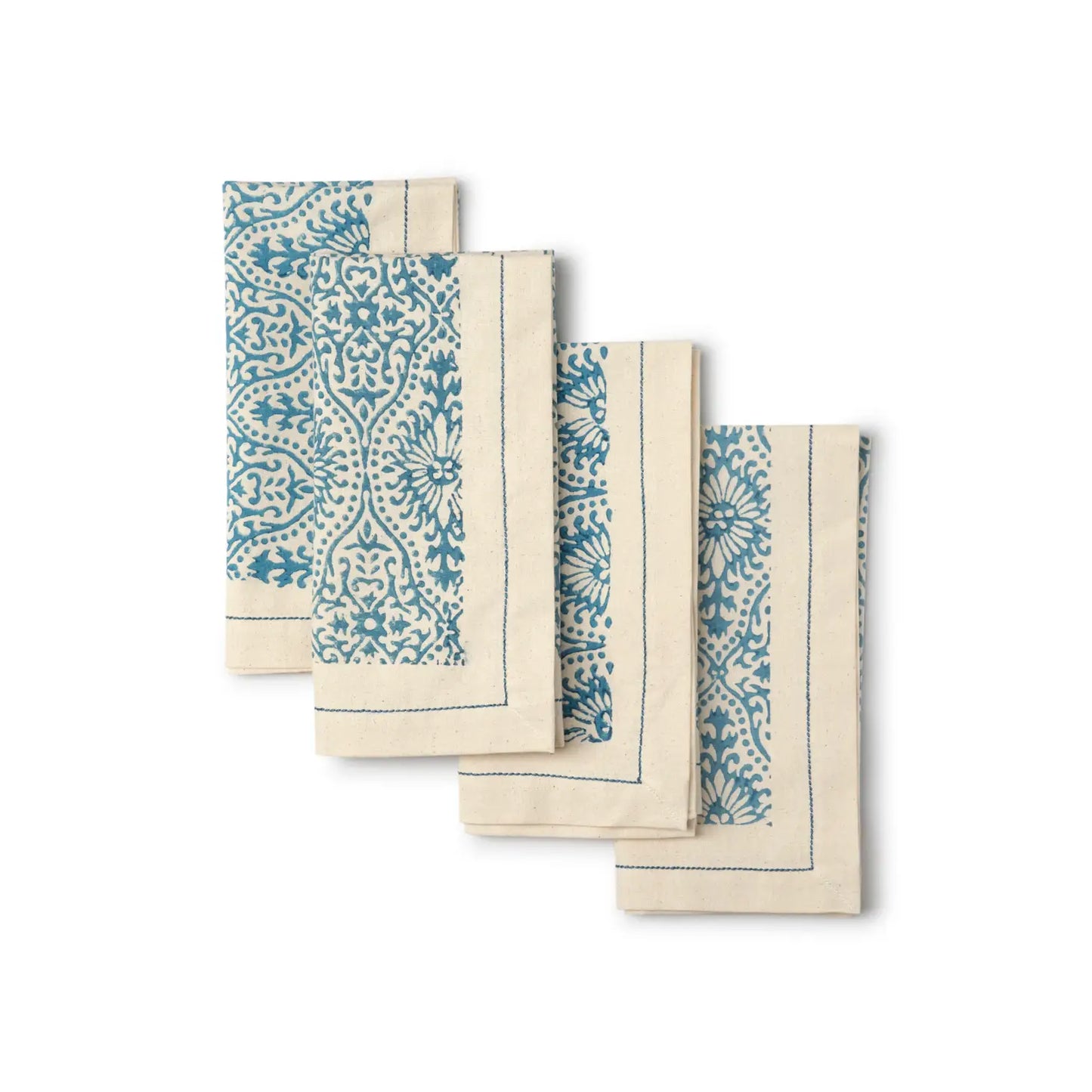 MOTIFS FOG Napkin (set of 4), Hand Block Printed Cotton