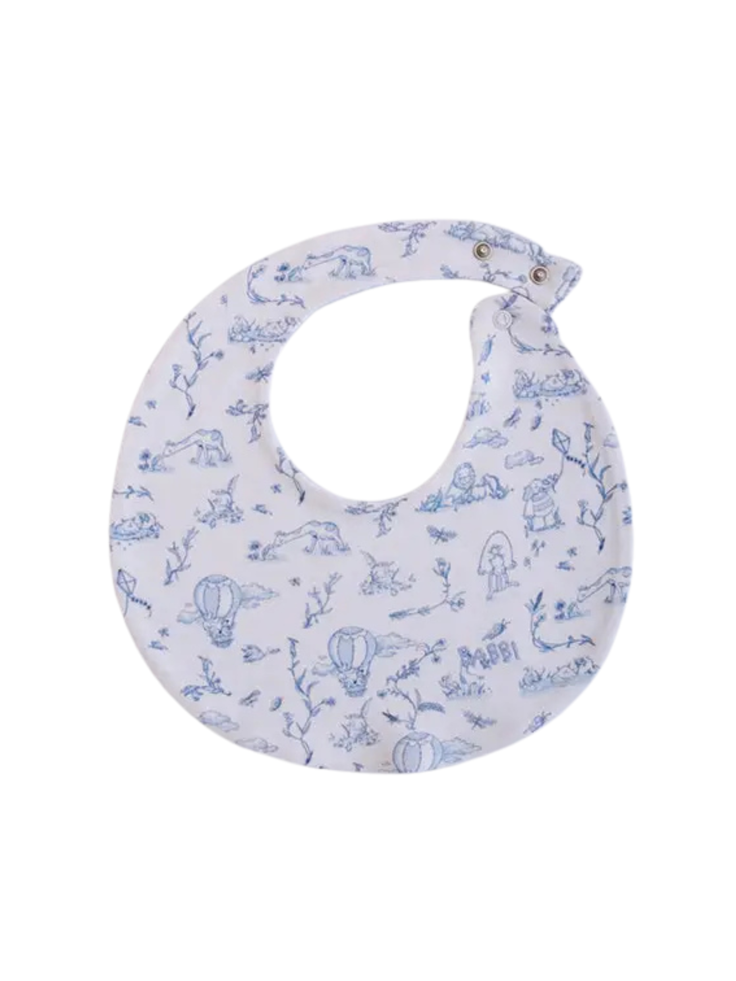 Bib - Toile De Jouy Blue: 0-6 M