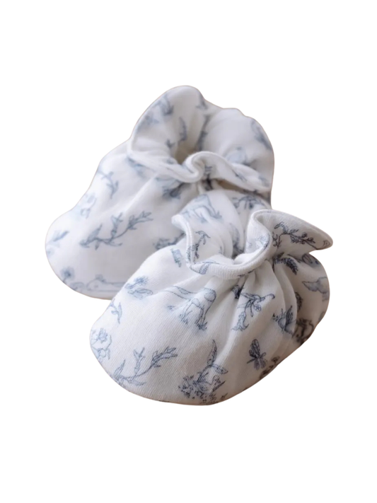 Booties - Toile De Jouy/Blue: Size 2-3