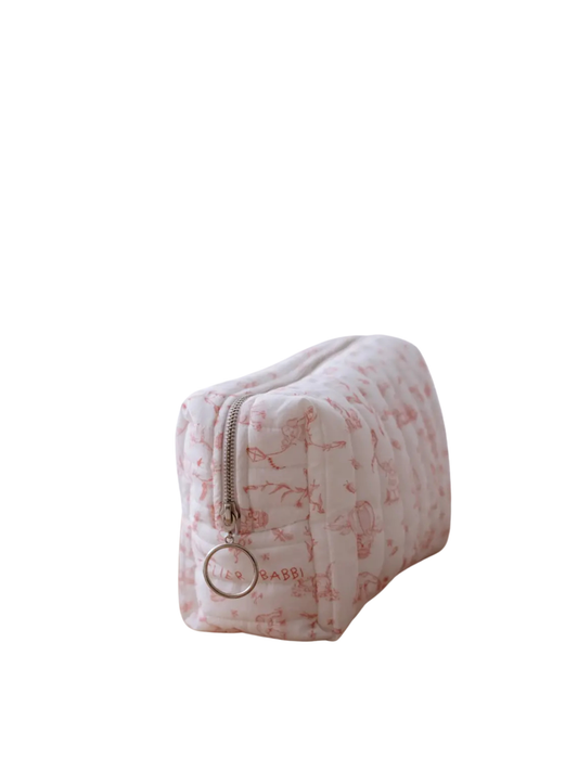 Diaper Pouch - Toile De Jouy / Pink: 10.6” x 5.9” x 4.3” (inches)