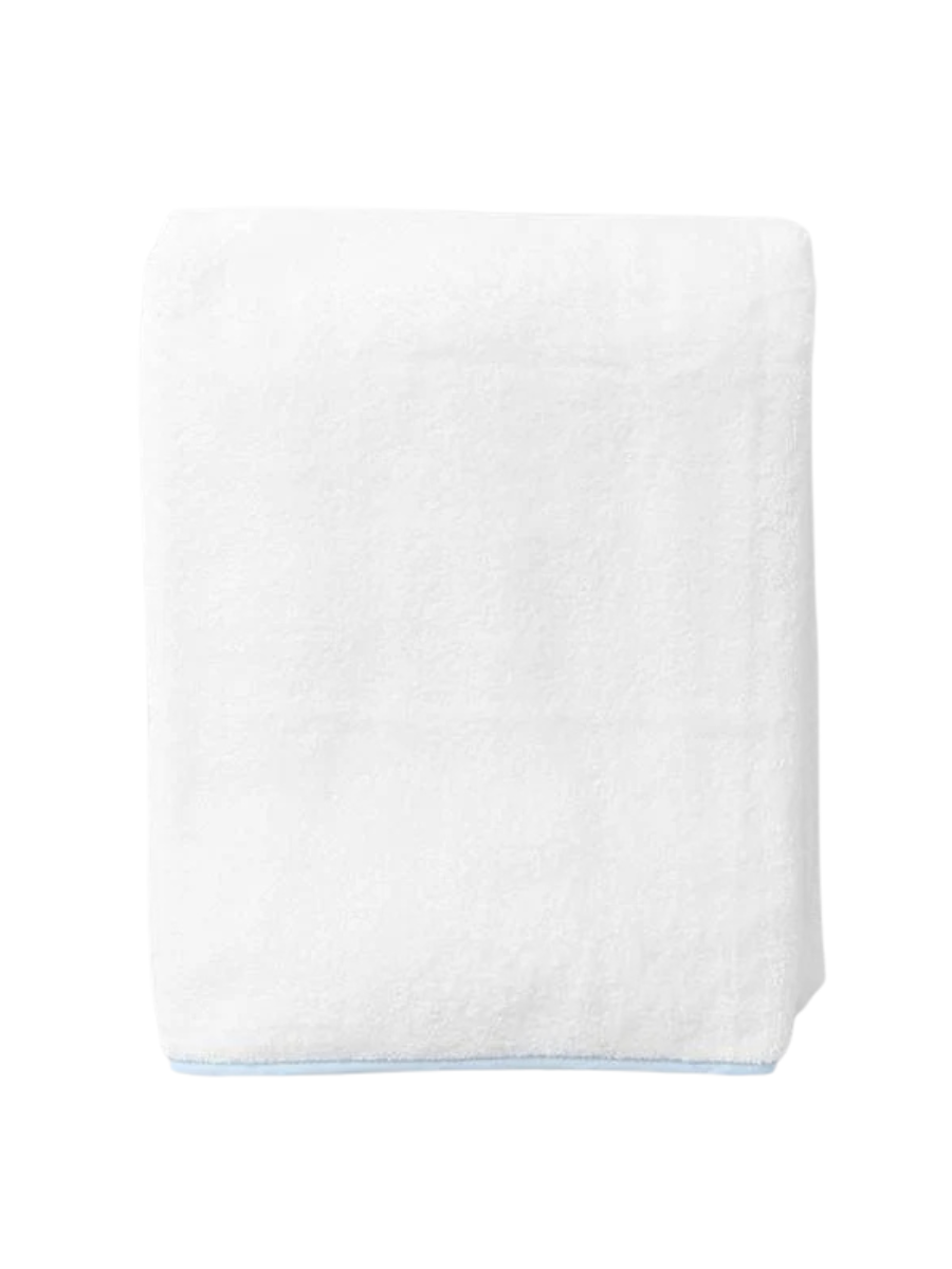 Bath Sheet, Light Blue Piping