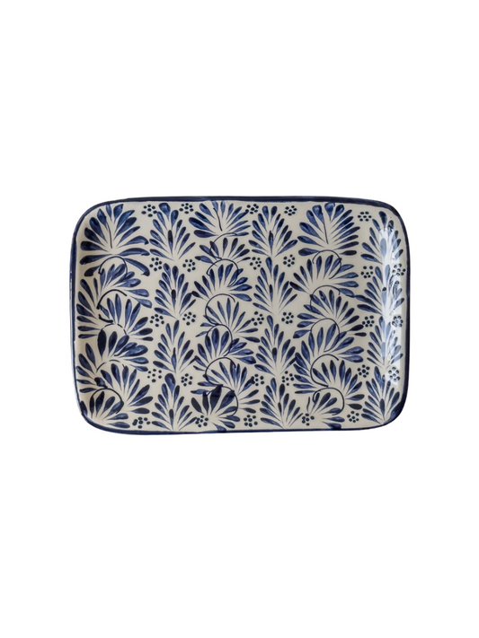 Blue Plumeado Ceramic Serving Platter