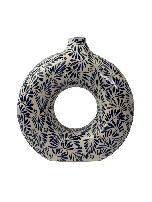 Blue Plumeado Ceramic Vase