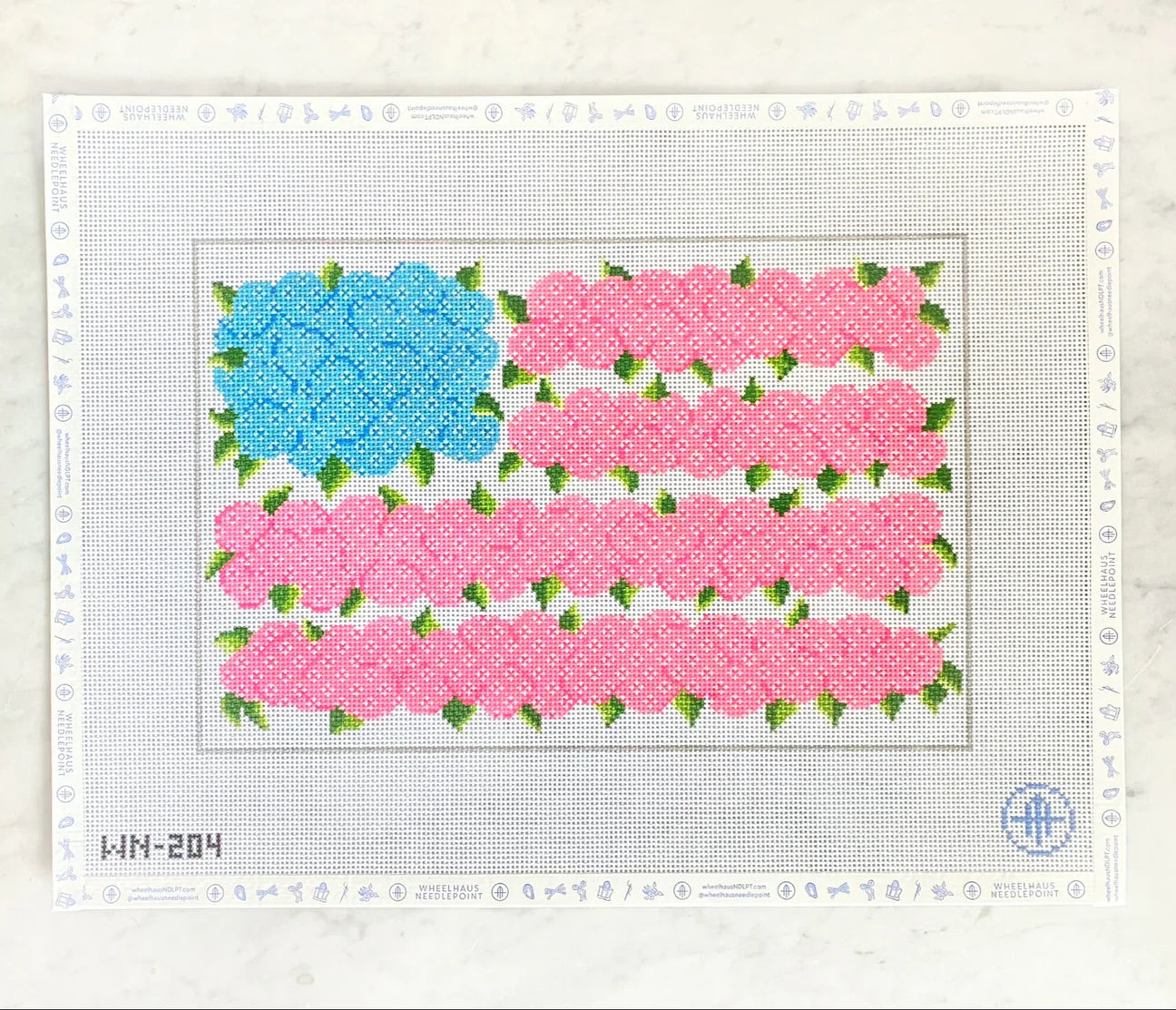 Red, White, and Bloom Flag Needlepoint Kit