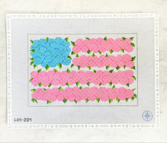 Red, White, and Bloom Flag Needlepoint Kit