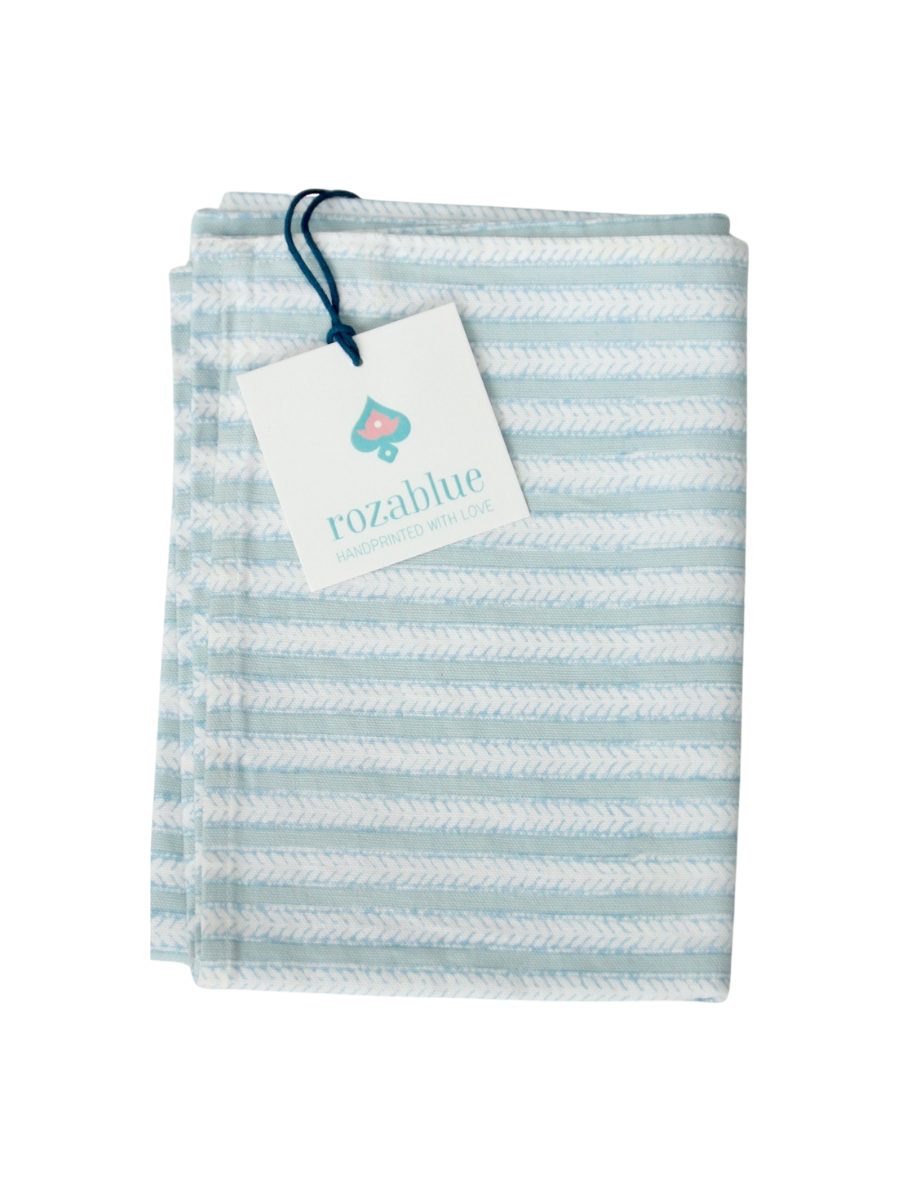 Sky Gray Striped Tea Towel