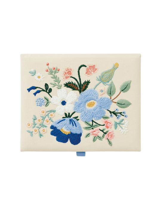Garden Party Blue Medium Embroidered Keepsake Box