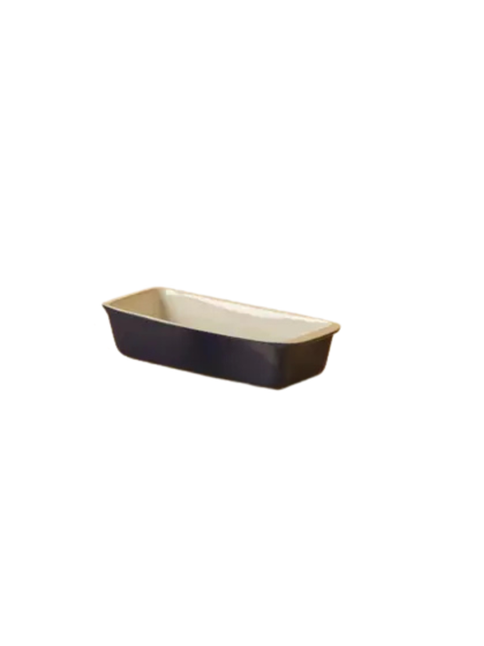 Stoneware Cake & Bread Pan White/ Cobalt Blue