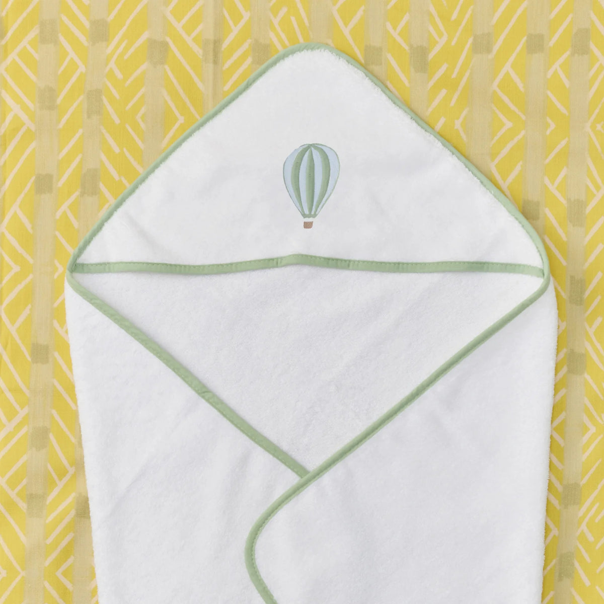 Baby Hooded Towel Hot Air Balloon Matcha