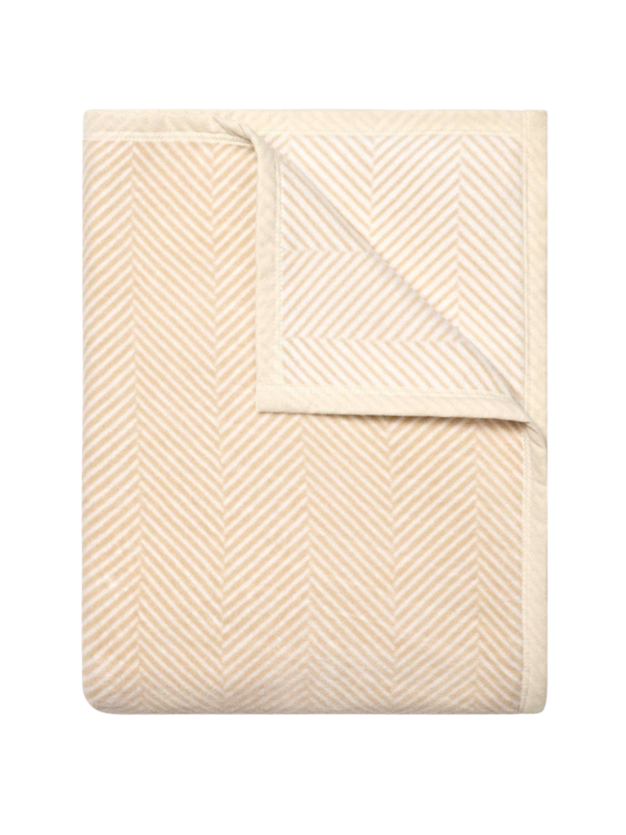Cream Harborview Herringbone Blanket