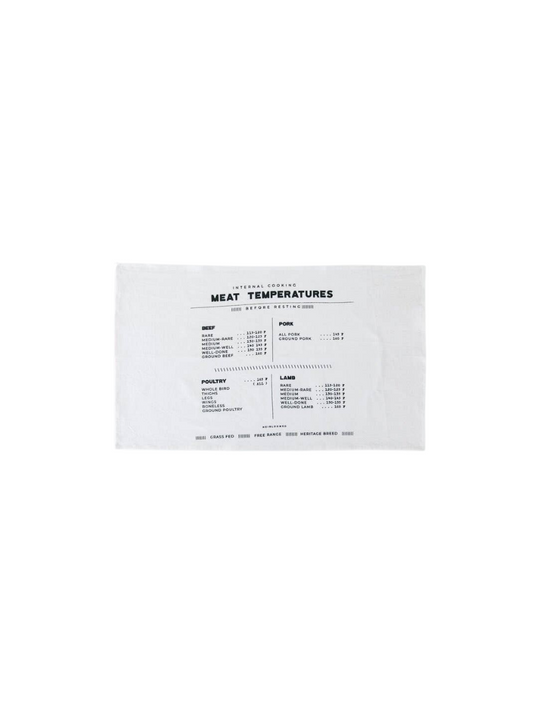 Family Recipe Tea Towel Meat Temperatures