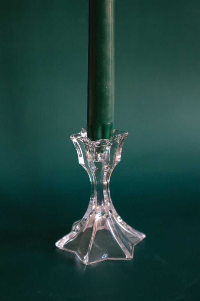Vintage Star Short Glass Candle Holder