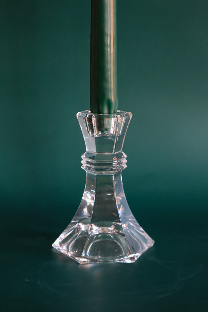 Vintage Small Hexagon Glass Candle Holder