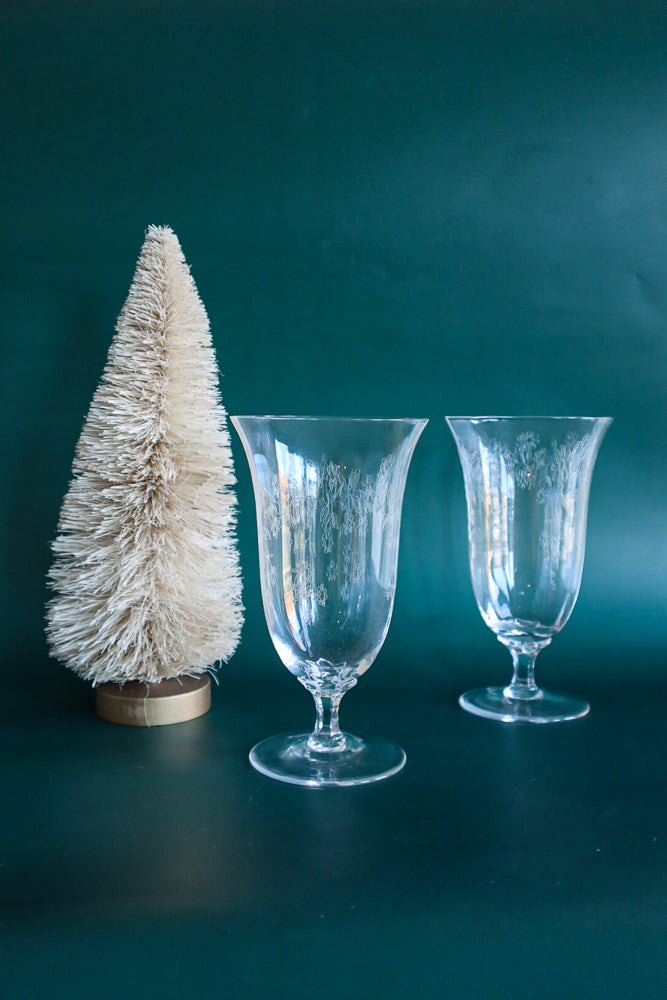 (Set of 2) Vintage Bell Shaped Glasses